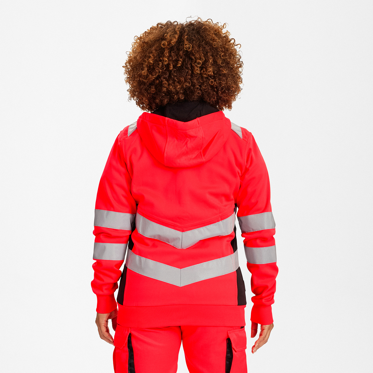 ENGEL Safety Damen Sweatcardigan in Rot/Schwarz, Größe XS