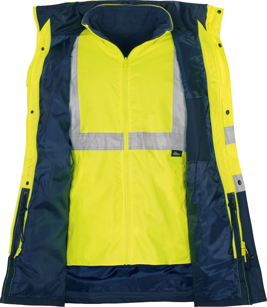 Warnschutz-Kontrast-Parka leuchtgelb-marine in Gr. XXL von Vizwell