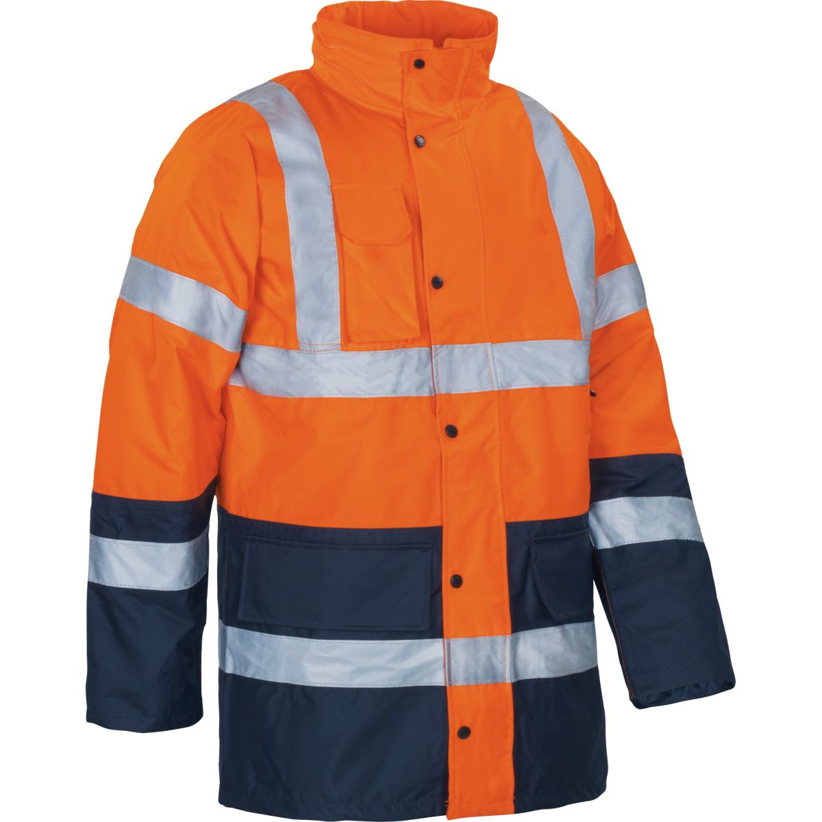 Warnschutz-Kontrast-Parka leuchtorange-marine von Vizwell