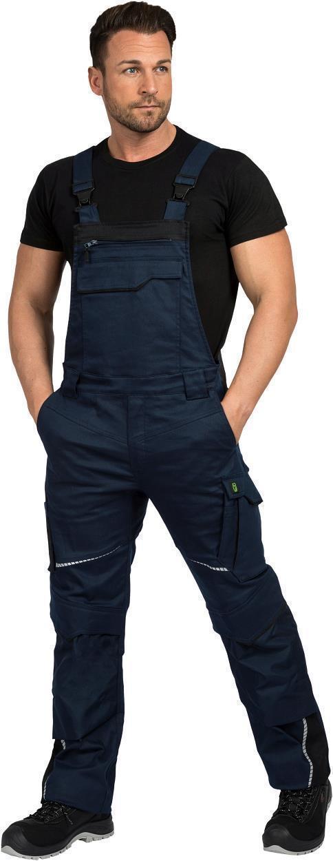 Latzhose FLEXL30 Flex Line in Marine/Schwarz, Gr. 72 von Leibwächter