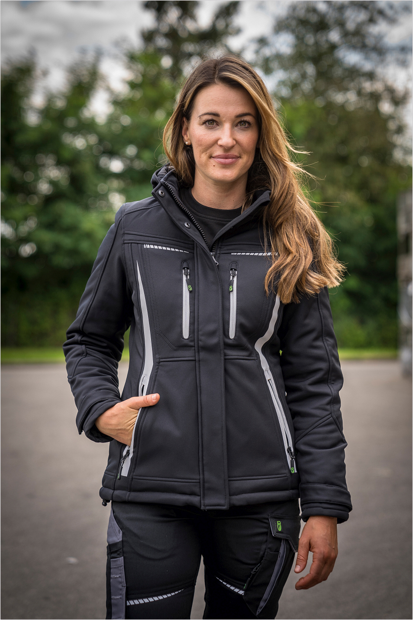 Damen-Bundhose Flex Line Schwarz/Grau FLXDH, Gr. 52 von Leibwächter