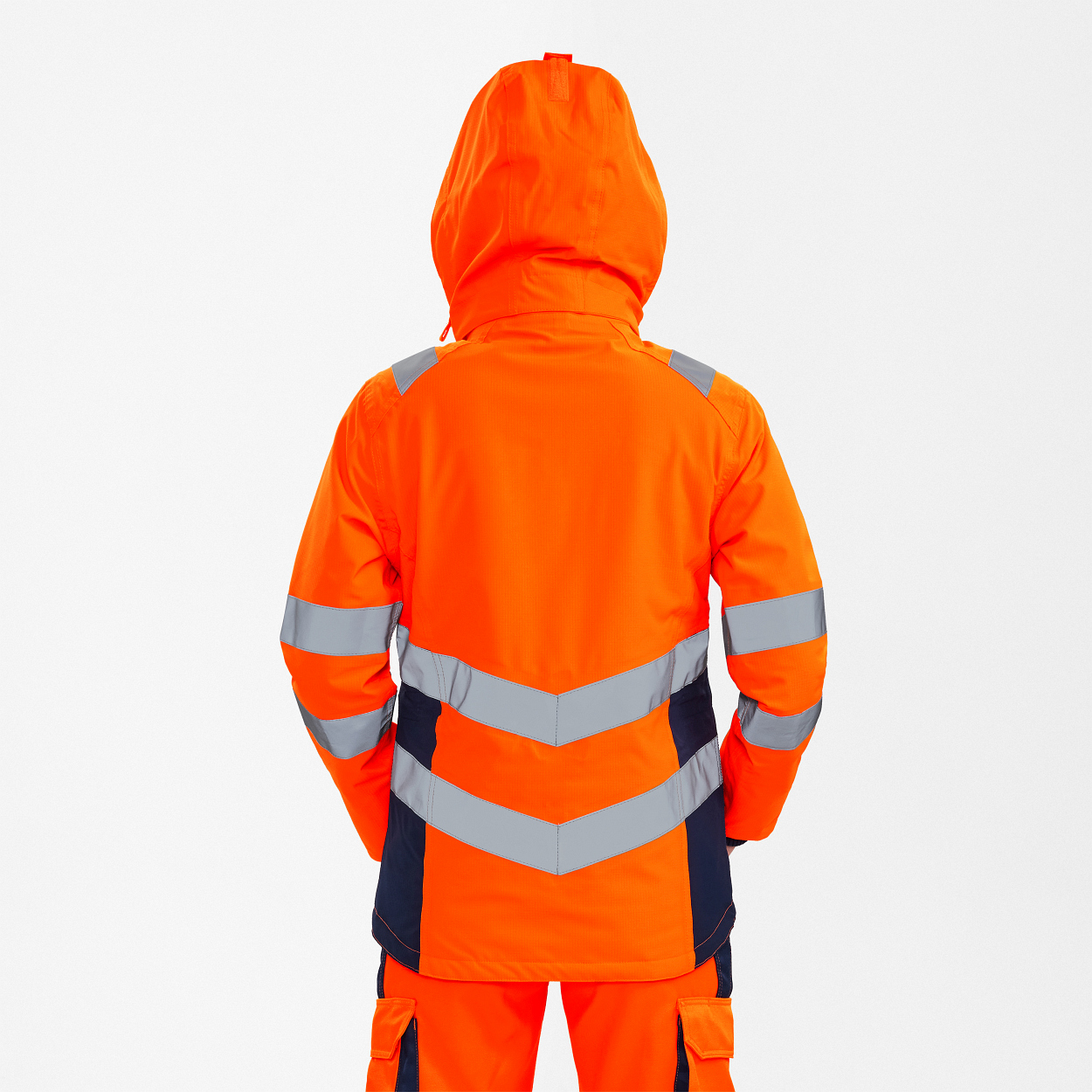 ENGEL Safety Damen Winterjacke in Orange/Blue ink, Größe XS