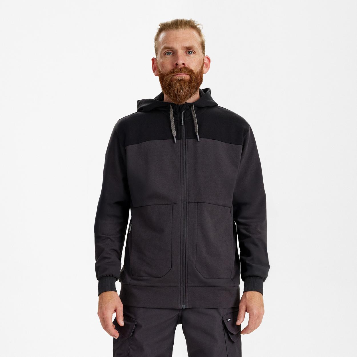 ENGEL Entire sweatcardigan mit kapuze in Anthrazitgrau/Schwarz, Größe XS