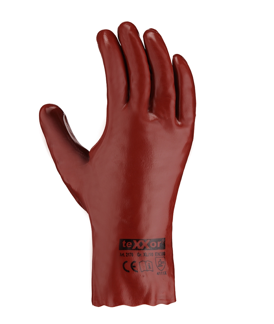 teXXor® PVC-Handschuhe ROTBRAUN in Rot, Größe 10