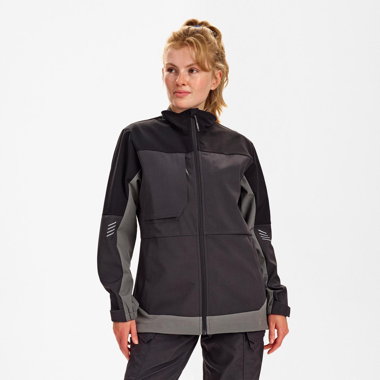 ENGEL Entire Damen Softshelljacke in Anthrazitgrau/Schwarz, Größe XS