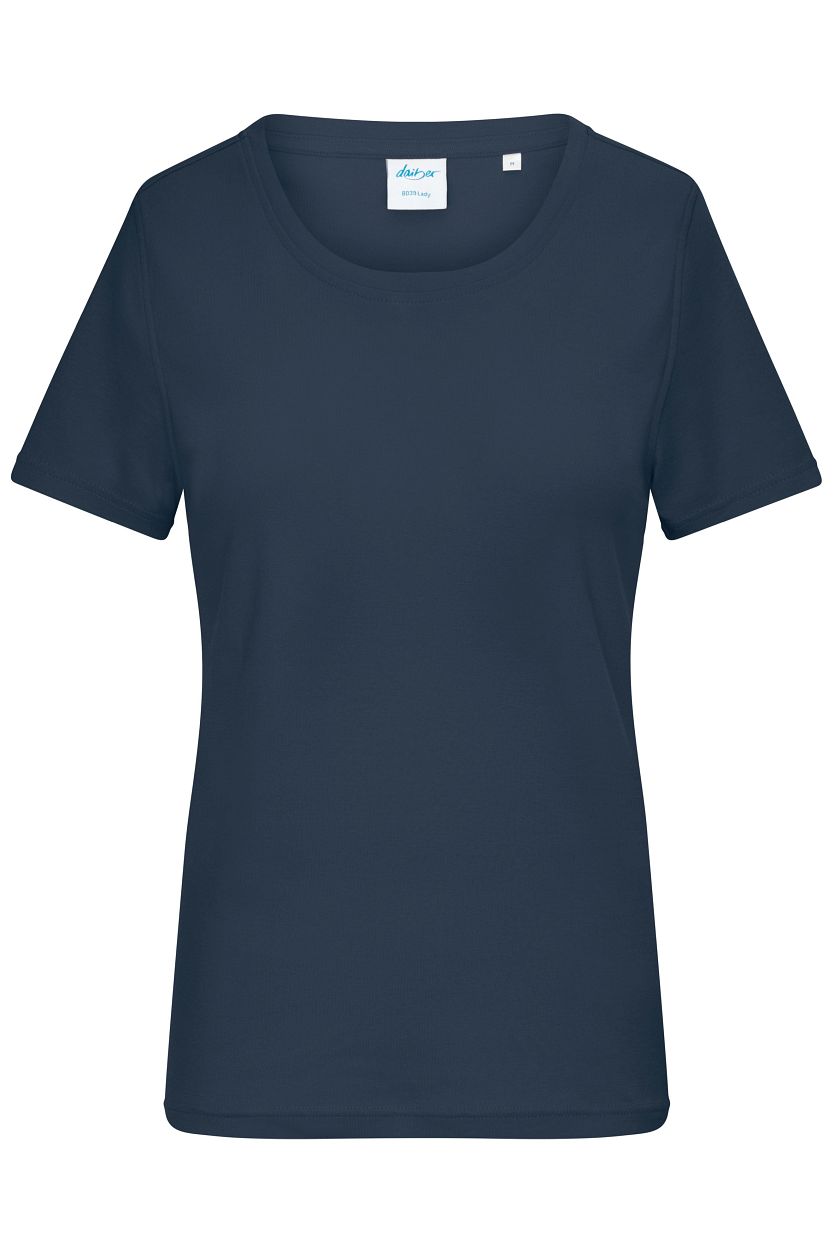 Ladies' T-Shirt 1:1 Rib OCS Standard "8039" in Navy, Größe 2XL - Daiber