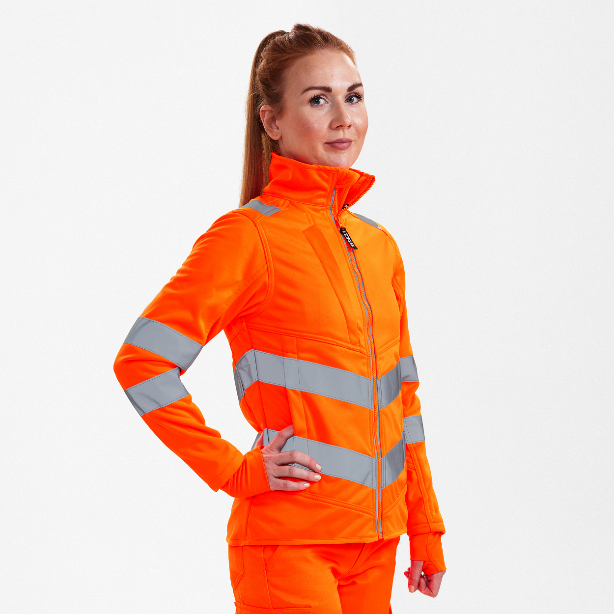 Safety Damen Softshelljacke in Hi-vis Orange, Größe XS