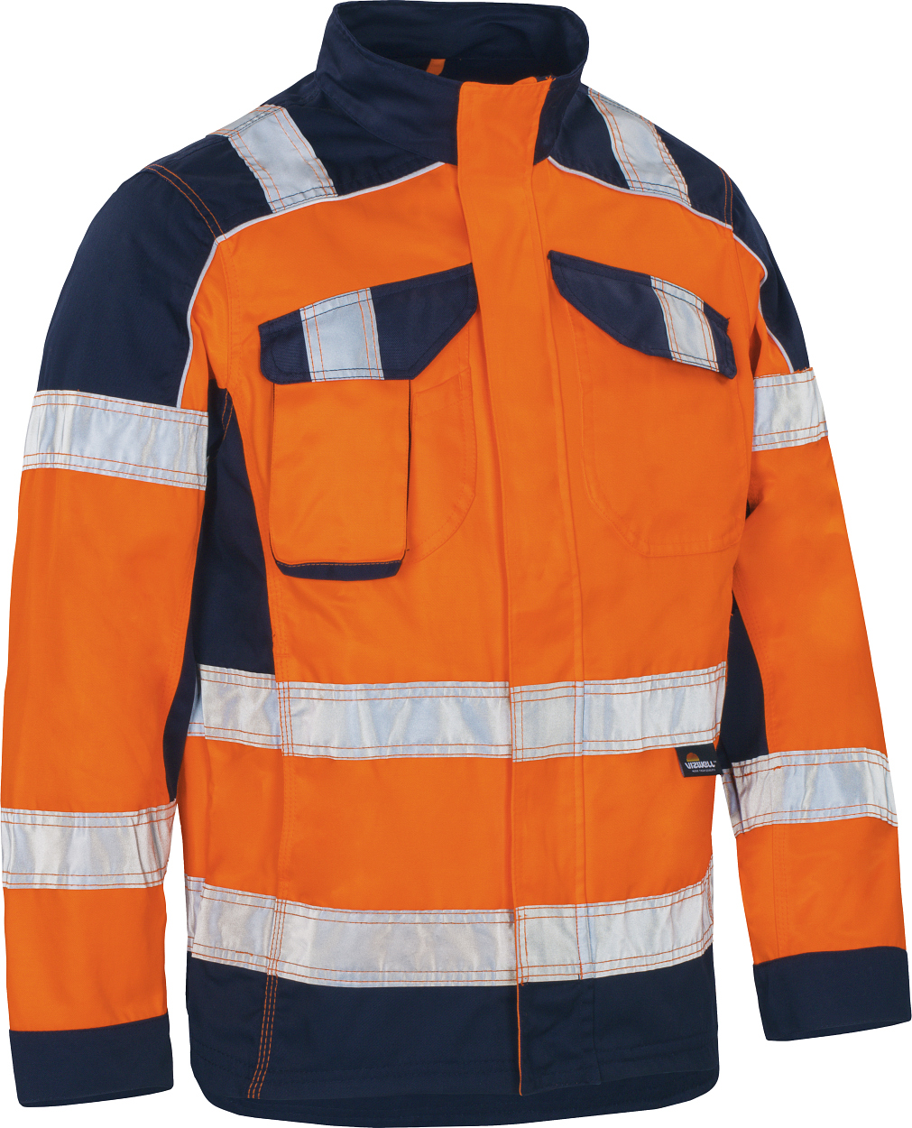 Warnschutz-Kontrast-Jacke leuchtorange-marine in Gr. XXL von Vizwell