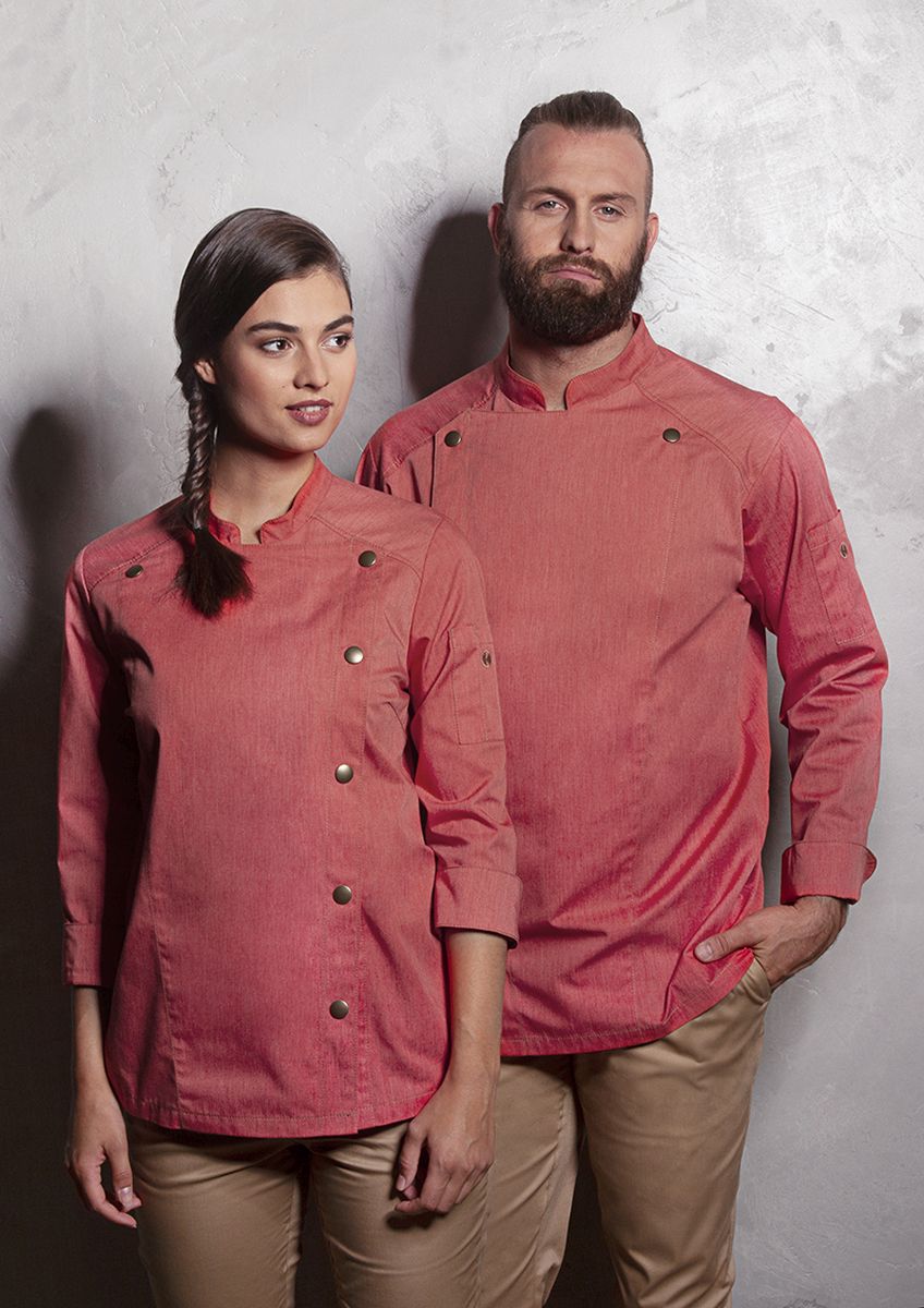 Kochjacke Jeans-Style Größe 74 in Vintage red von Karlowsky