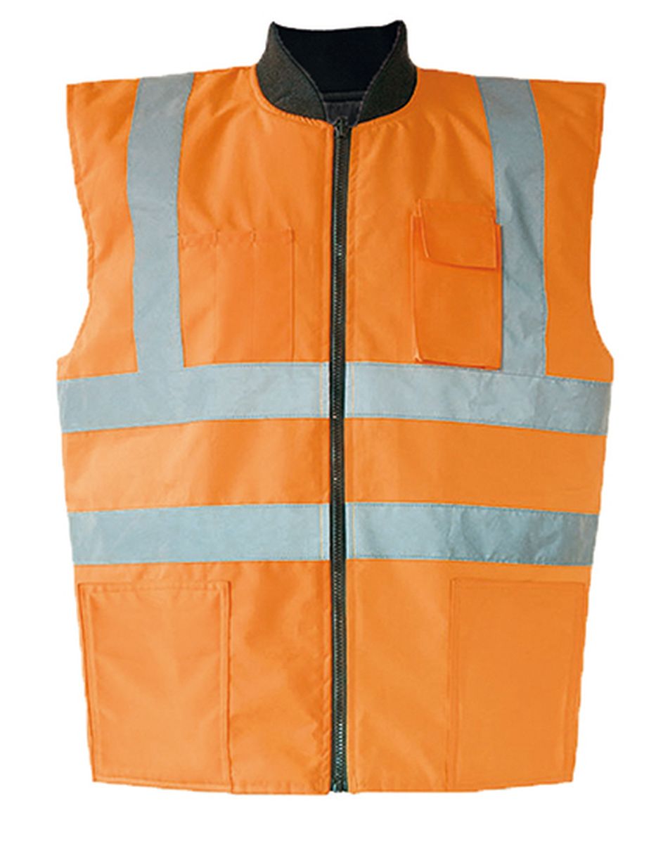 Korntex® Hi-Vis Reversible Bodywarmer "Ural" in Signal Orange, Größe 2XL