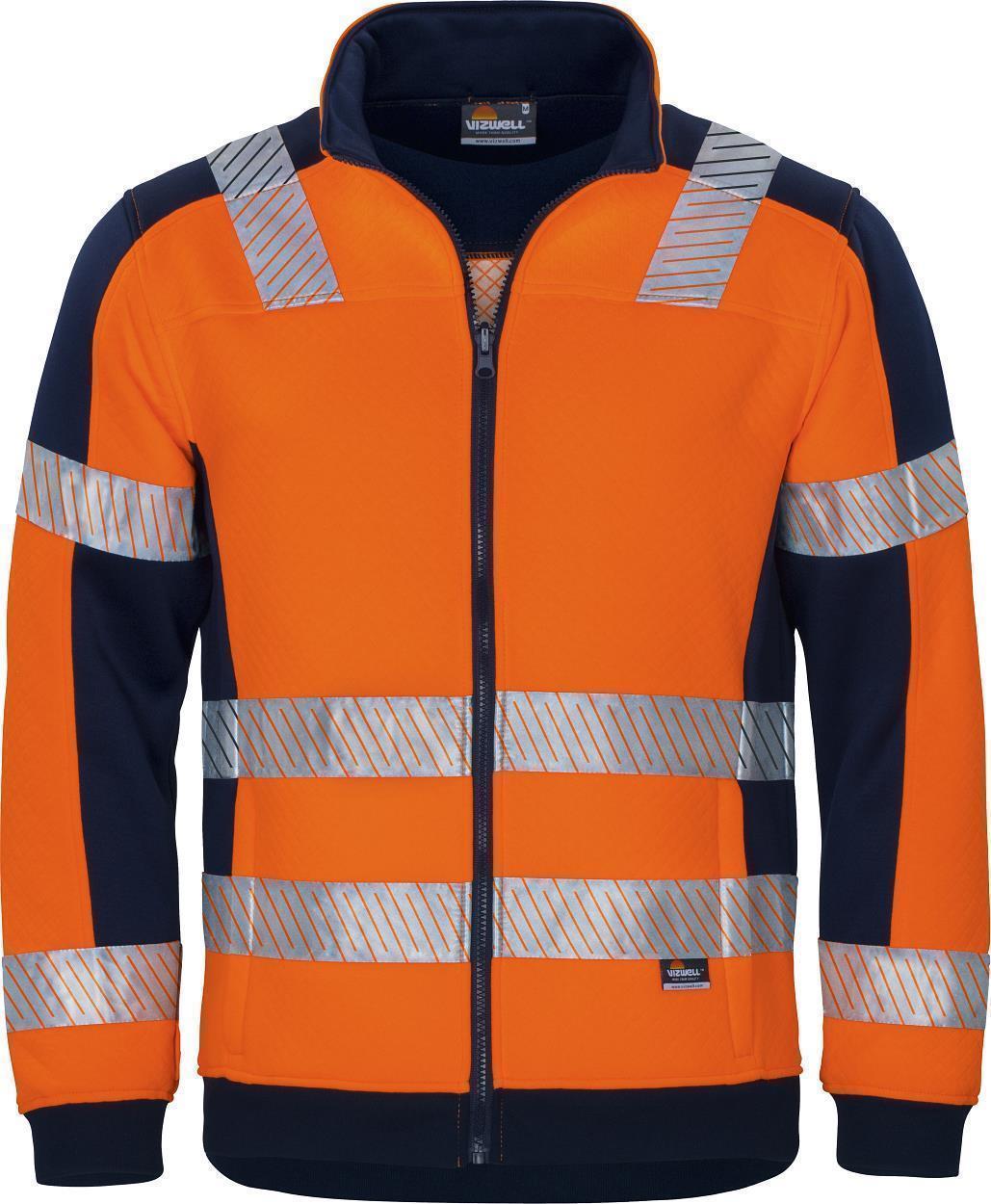 Warnschutz-Kontrast-Innenjacke leuchtorange-marine in Gr. XXL von Vizwell