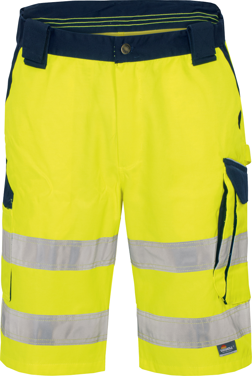 Warnschutz-Kontrast-Short leuchtgelb-marine in Gr. 68 von Vizwell