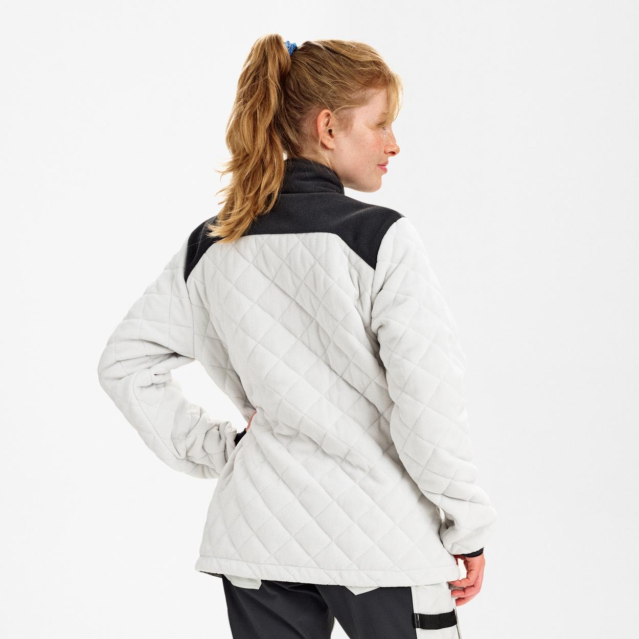 ENGEL Entire Damen Gestepptes-Fleecejacke in Bone White / Anthracite Grey, Größe XS