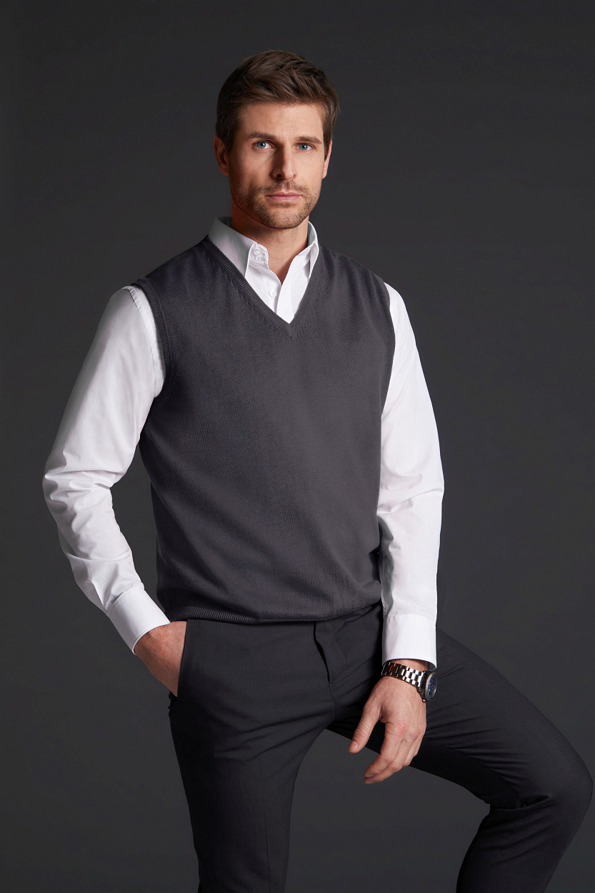 Men's V-Neck Pullunder "JN657" in Royal, Größe 3XL - Daiber