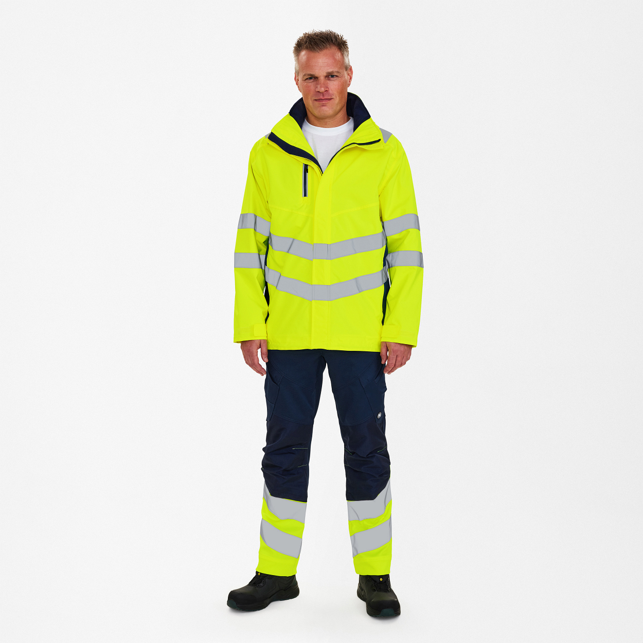 ENGEL Safety Shellparka in Gelb/Blue Ink, Größe XS