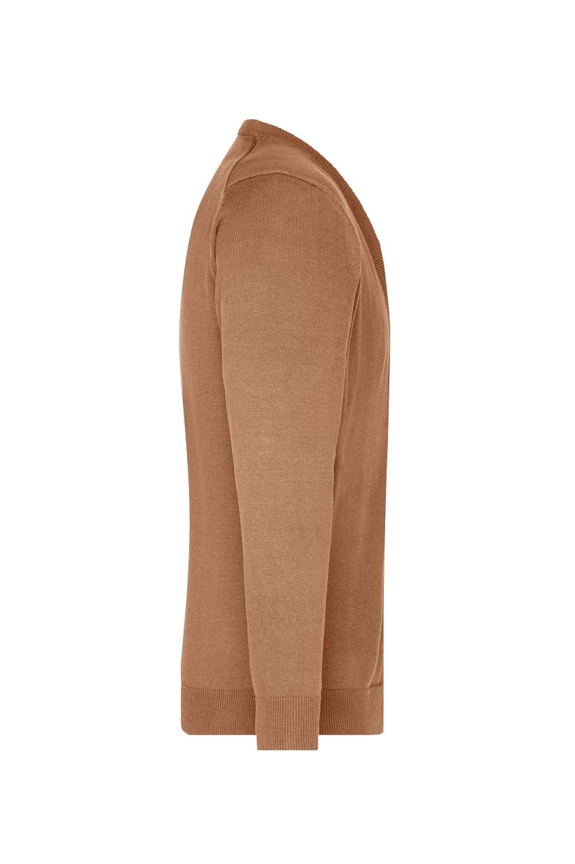 Men's V-Neck Cardigan "JN661" in Camel, Größe 3XL - Daiber