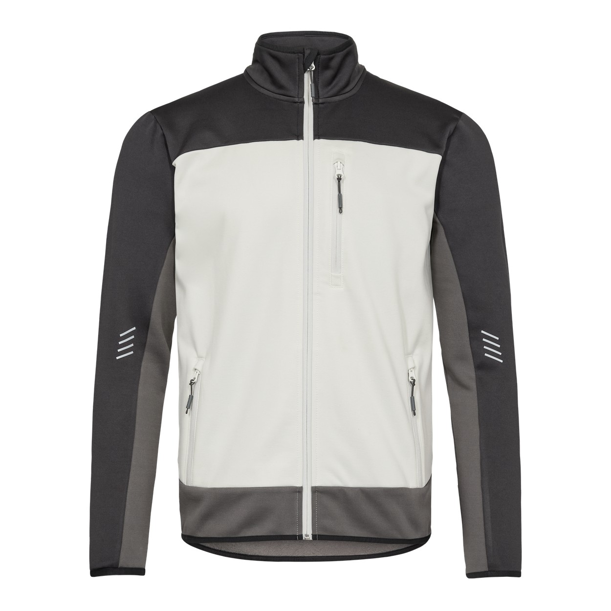 ENGEL Entire Midlayer-Cardigan in Bone White / Anthracite Grey, Größe XS