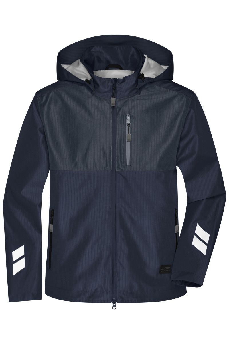 Hardshell Workwear Jacke für extreme Wetterbedingungen JN1814 in Navy/Carbon, Gr. XL von James & Nicholson