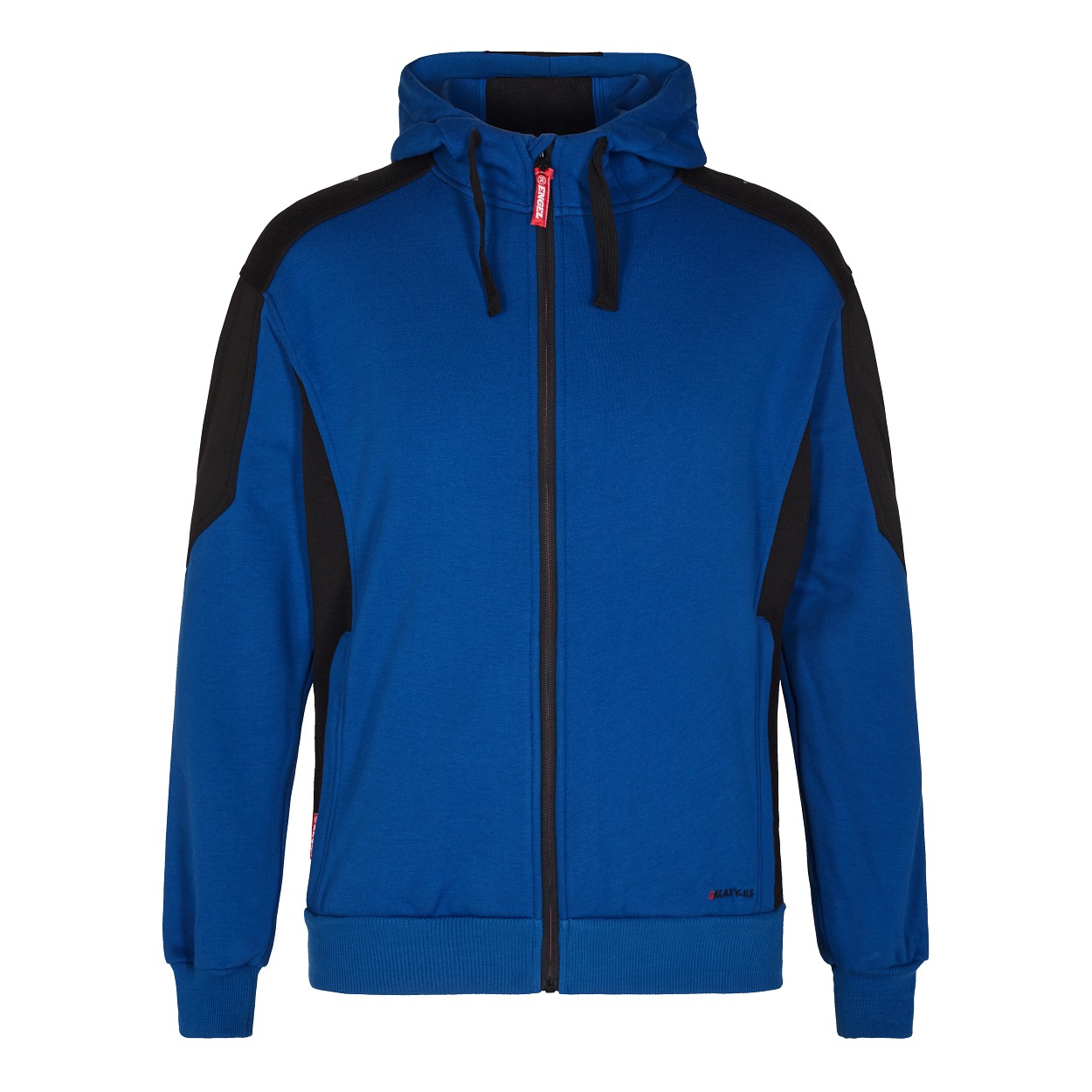 ENGEL Galaxy Sweatcardigan mit Kapuze in Surfer Blue/Schwarz, Größe XS