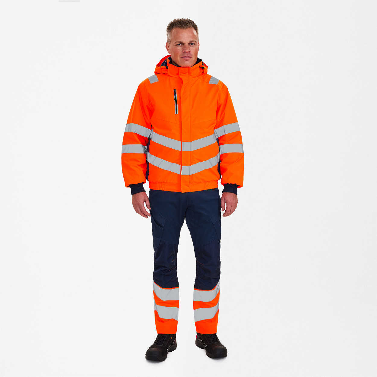 ENGEL Safety Pilotjacke in Orange/Blue ink, Größe XS