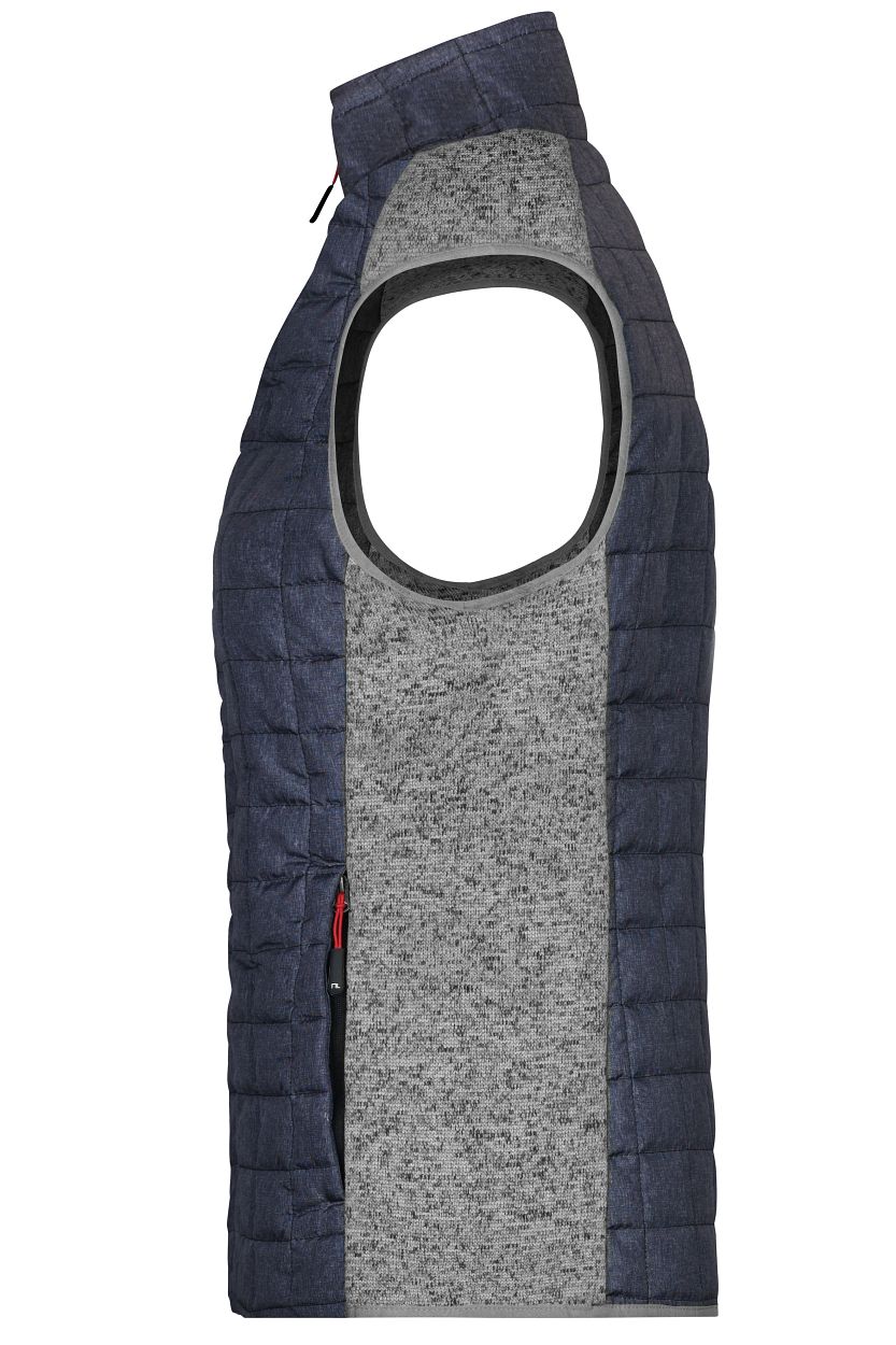 Ladies' Knitted Hybrid Vest "JN739" in Light-Melange/Anthracite-Melange, Größe 2XL - Daiber