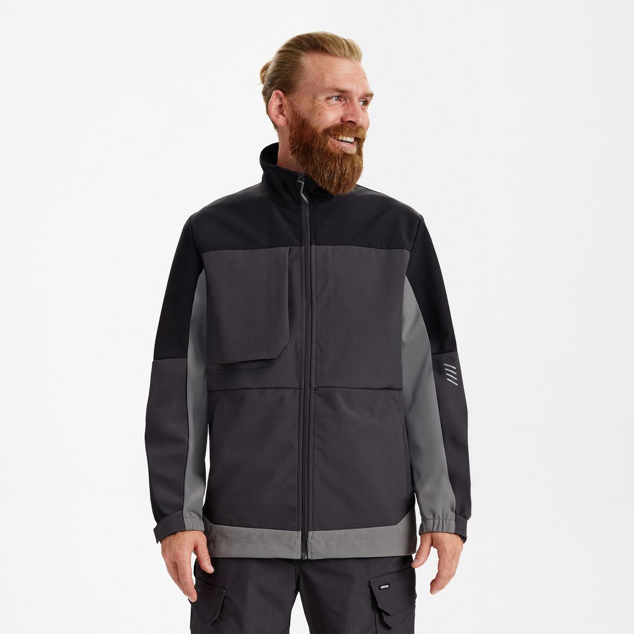 ENGEL Entire Softshelljacke in Anthrazitgrau/Schwarz, Größe XS