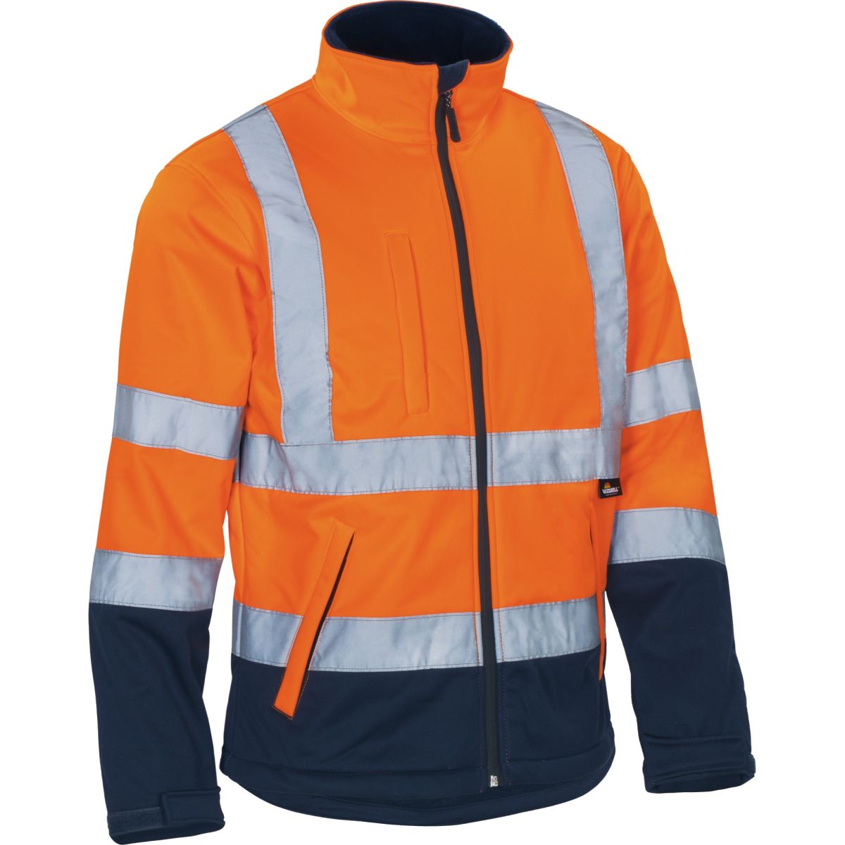 Kontrast-Softshelljacke leuchtorange-marine in Gr. XXL von Vizwell