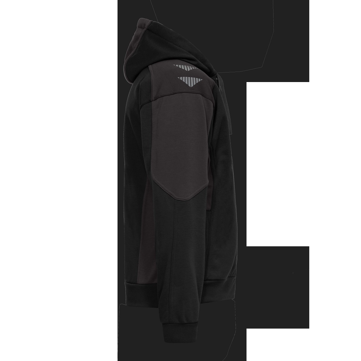 ENGEL Galaxy Sweatcardigan mit Kapuze in Schwarz/Anthrazit Grau, Größe XS