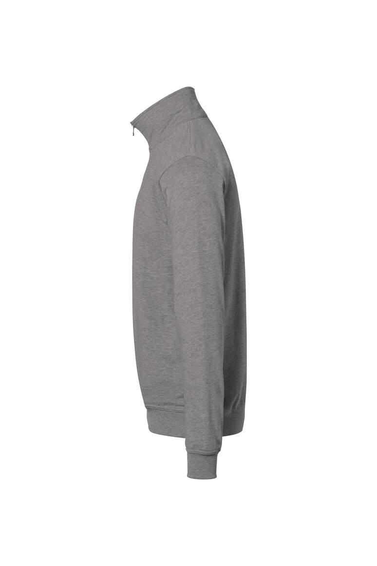 HAKRO 451 Zip-Sweatshirt Premium in Grau meliert, Größe 6XL