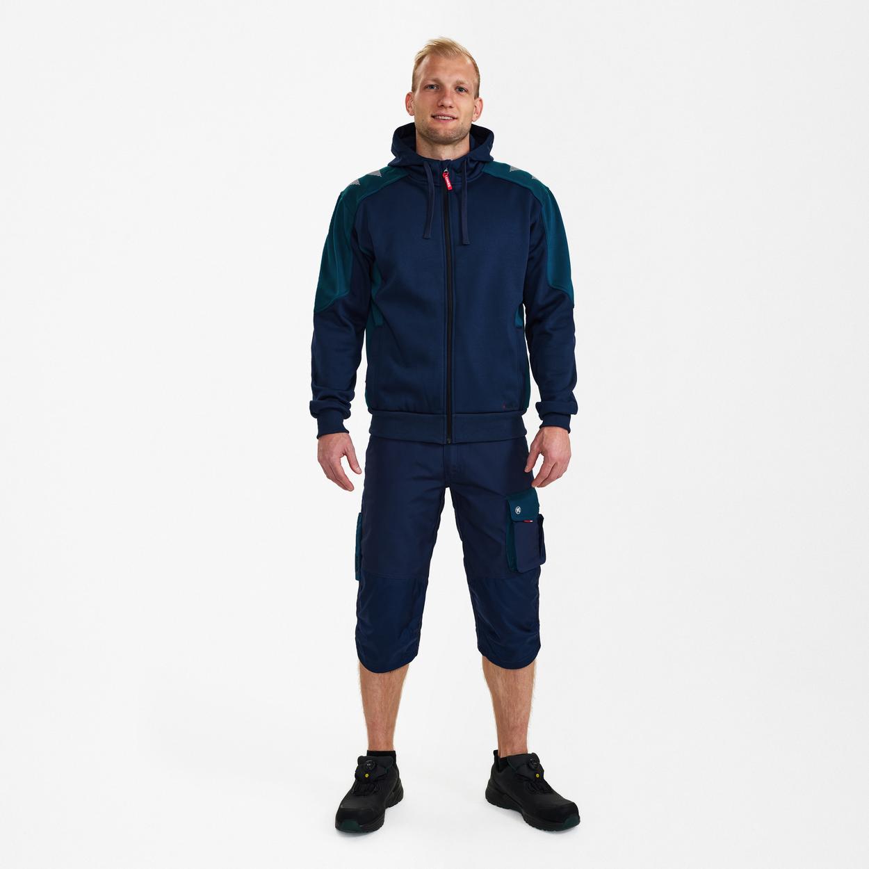 ENGEL Galaxy Sweatcardigan mit Kapuze in Blue Ink/Dark Petrol, Größe XS