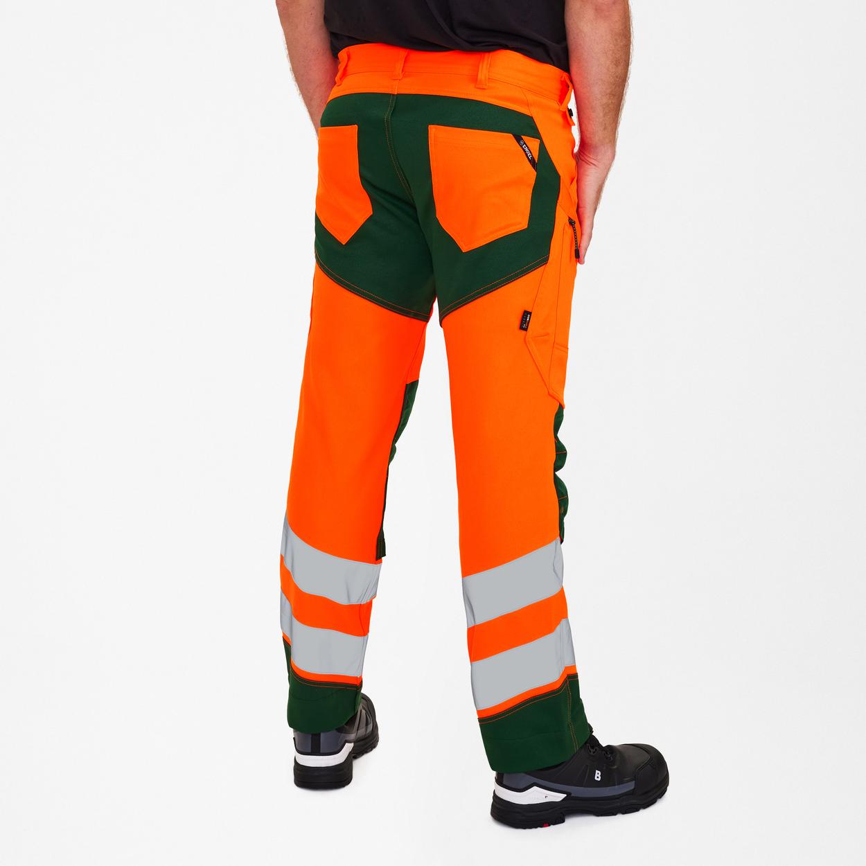 ENGEL Safety Arbeitshose mit 2-Wege-Stretch in Orange/Grün, Größe 26