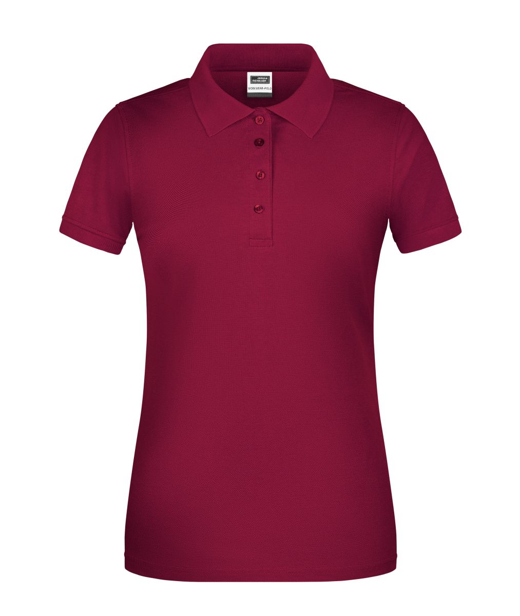 JN873 Damen BIO Workwear Polo in Wine, Größe 4XL von James & Nicholson JN873 Damen BIO Workwear Polo in Wine, Größe 4XL von James & Nicholson