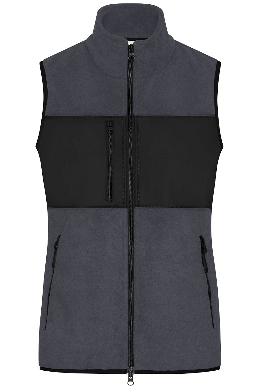 Ladies' Fleece Vest GRS "JN1309" in Carbon/Black, Größe 2XL - Daiber
