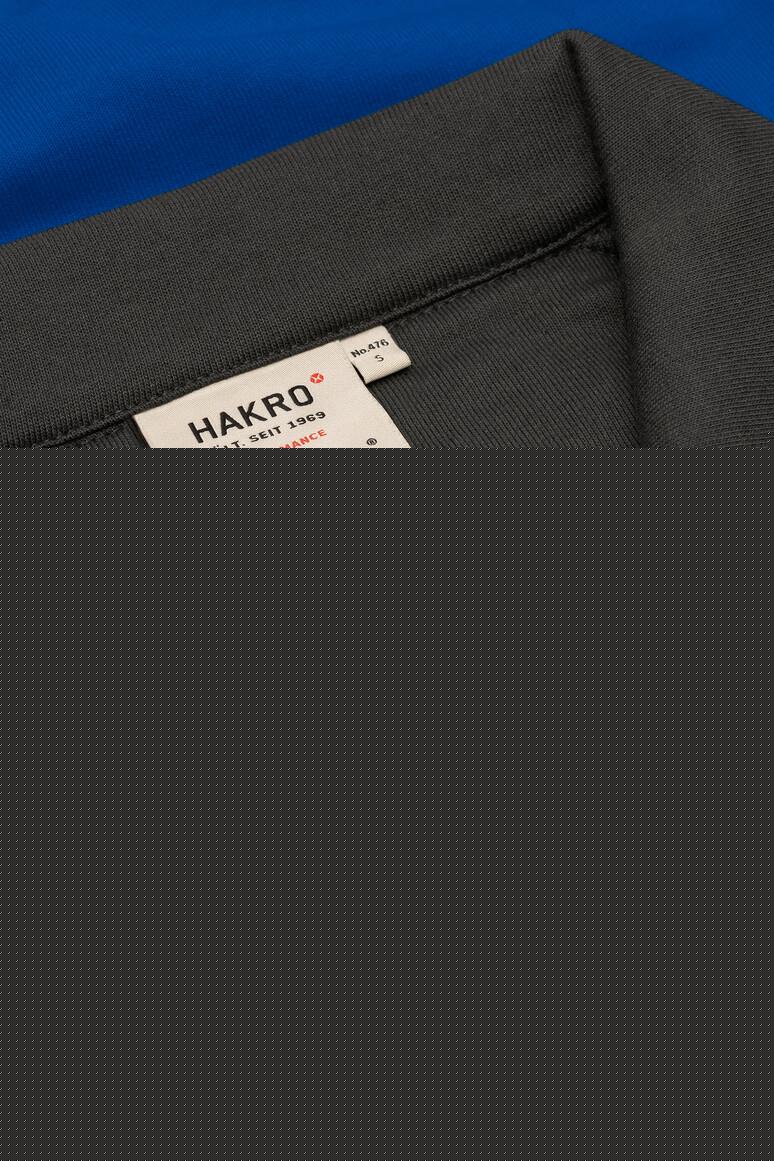 HAKRO 476 Zip-Sweatshirt Contrast MIKRALINAR® in Royalblau/Anthrazit, Größe 6XL