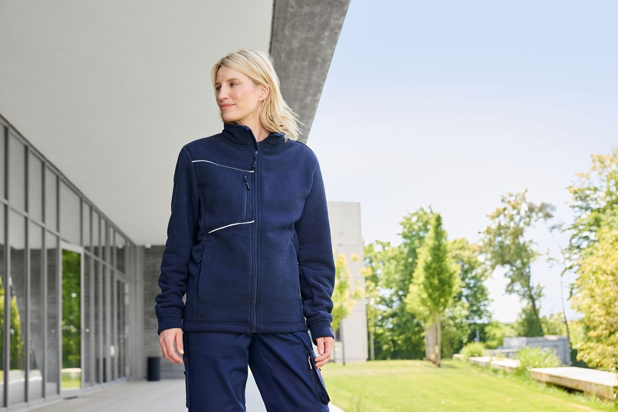 Fleece Jacket - Corduroy Look "JN1870" in Steel-Grey, Größe 4XL - Daiber