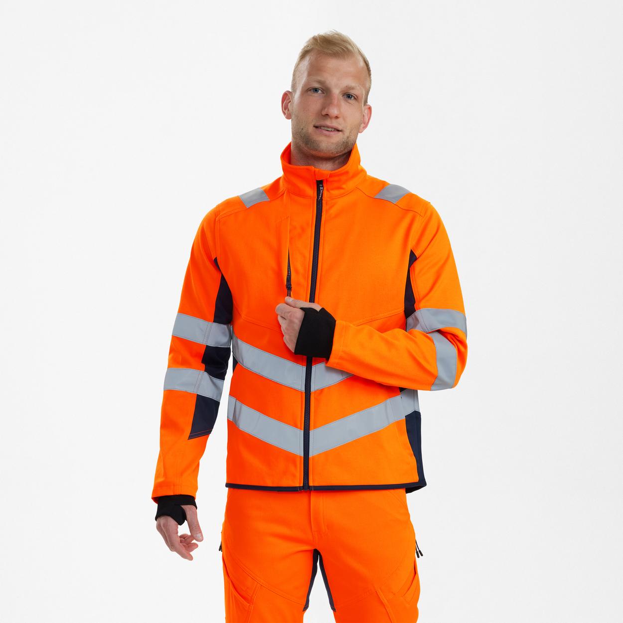 ENGEL Safety Arbeitsjacke mit 2-Wege-Stretch in Orange/Blue ink, Größe XS