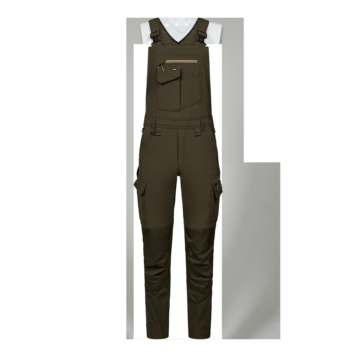 ENGEL Entire Latzhose mit 4-Wege-Stretch in Forest Green/Schwarz, Größe 26