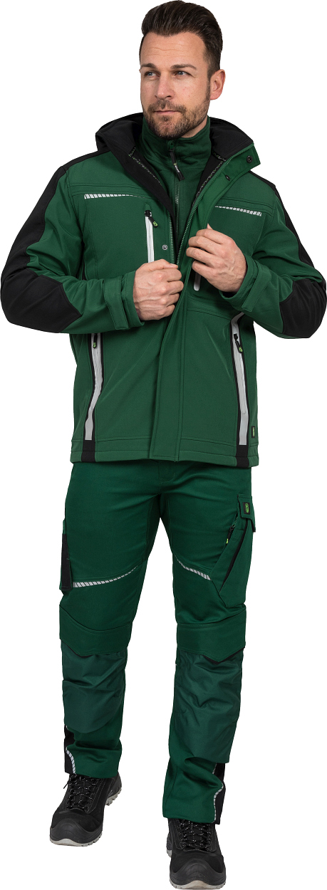 Softshelljacke Flex Line Grün/Schwarz FLEXS, Gr. 2XL von Leibwächter