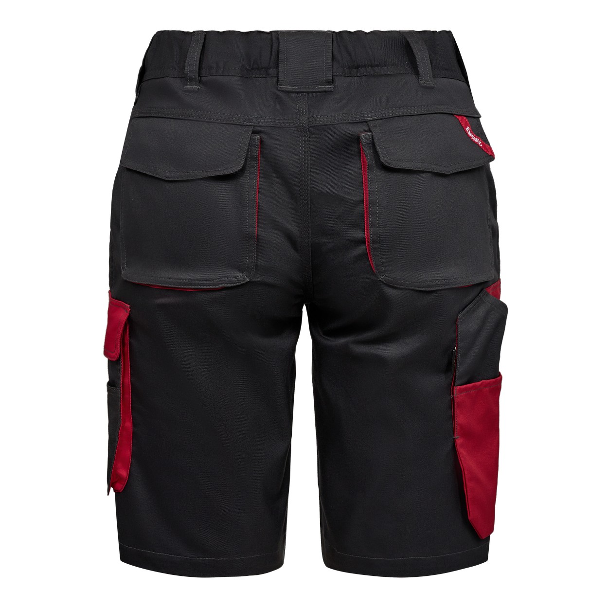 ENGEL Galaxy Damen Arbeitsshorts mit 2-Wege-Stretch in Anthrazit Grau/Tomato Red, Größe 36