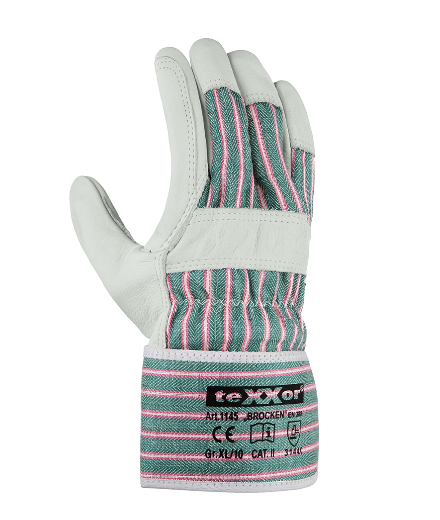 teXXor® Rindvollleder-Handschuhe BROCKEN in Braun, Größe 10