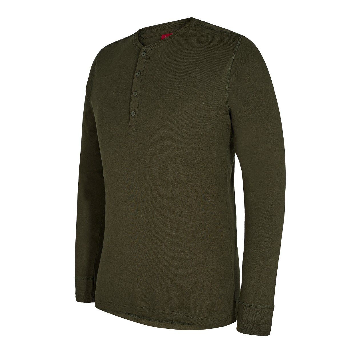 ENGEL Extend Grandad langarm-Shirt in Forest Green, Größe XS