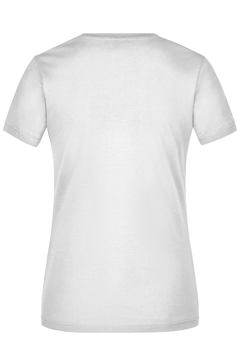 Ladies' Slim Fit V-T "JN972" in White, Größe 2XL - Daiber