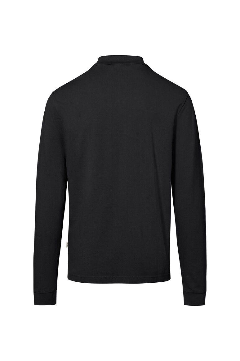 HAKRO 817 Pocket-Longsleeve-Polo MIKRALINAR® ECO in Schwarz, Größe 6XL