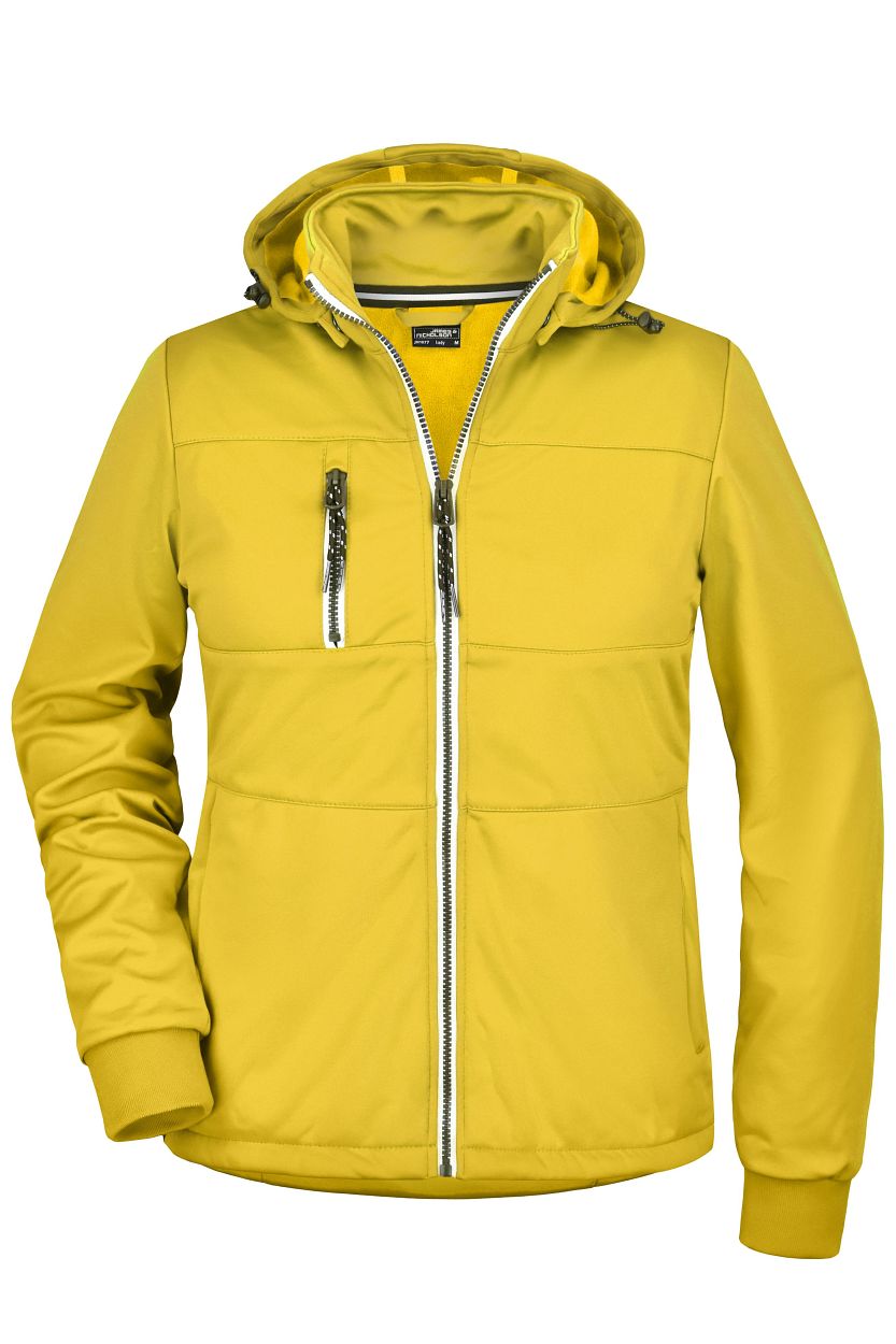 Ladies' Maritime Jacket "JN1077" in Sun-Yellow/Navy/White, Größe 2XL - Daiber