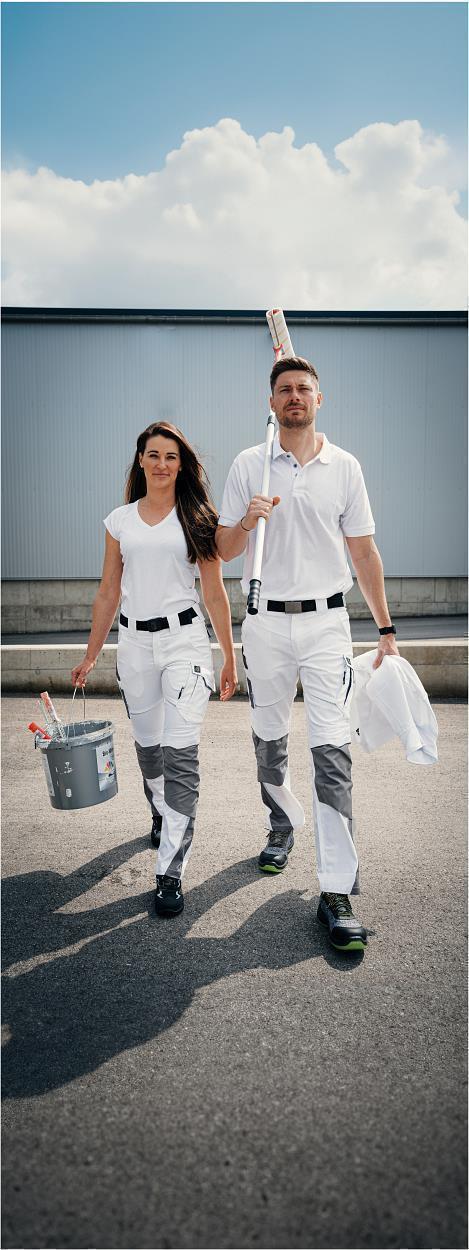 Damen-Bundhose Flex Line Weiß/Grau FLXDH, Gr. 52 von Leibwächter