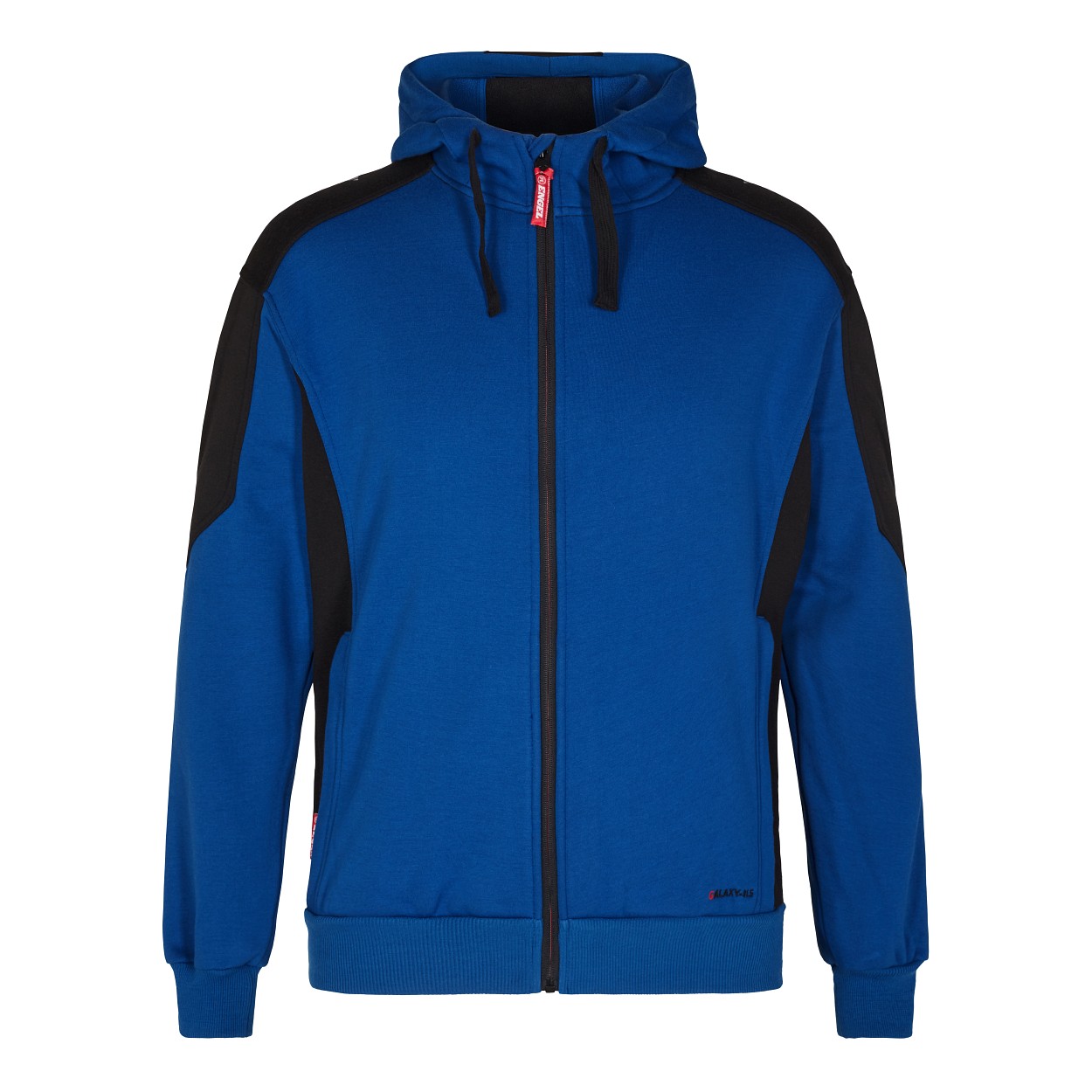 ENGEL Galaxy Sweatcardigan mit Kapuze in Surfer Blue/Schwarz, Größe XS