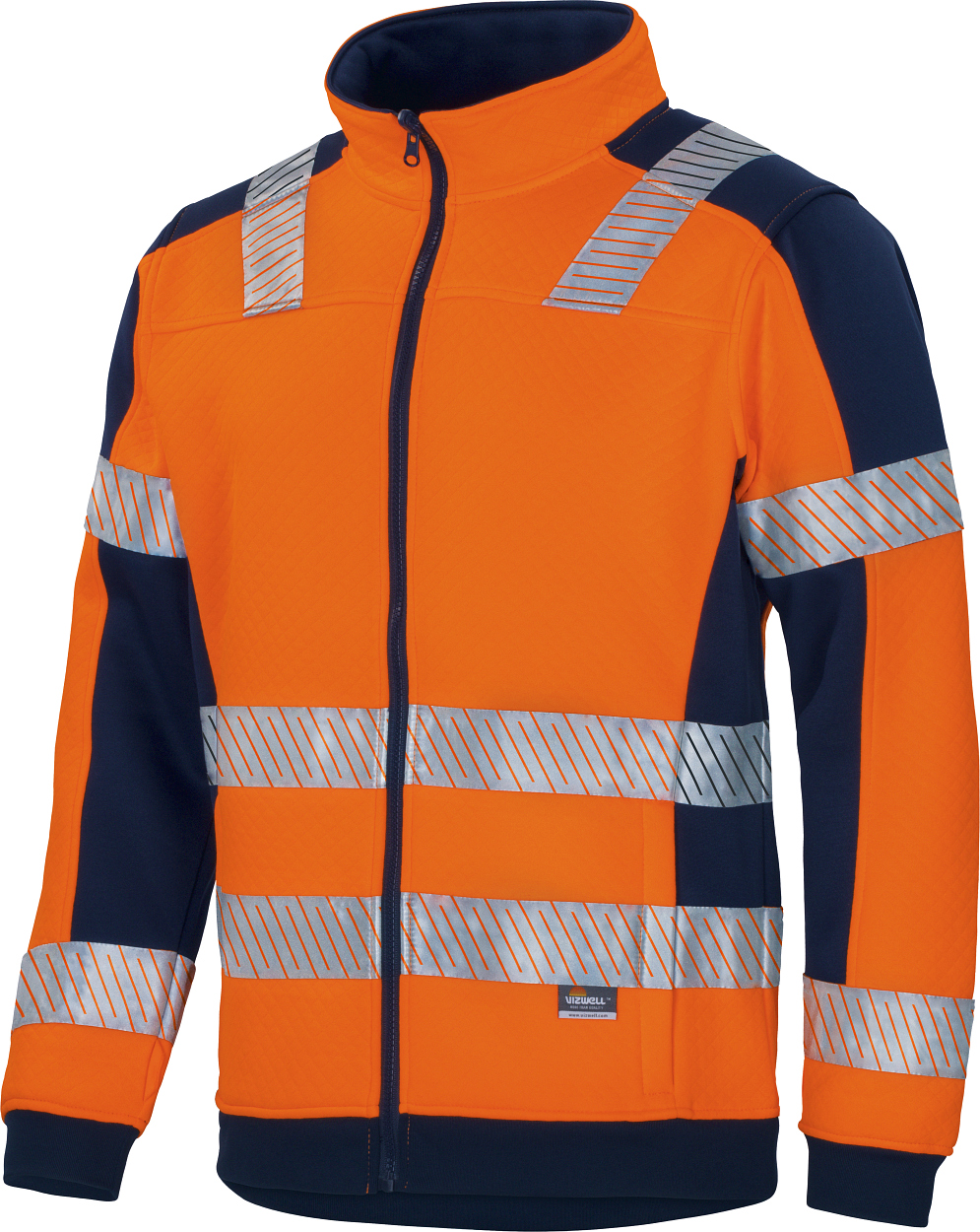 Warnschutz-Kontrast-Innenjacke leuchtorange-marine in Gr. XXL von Vizwell