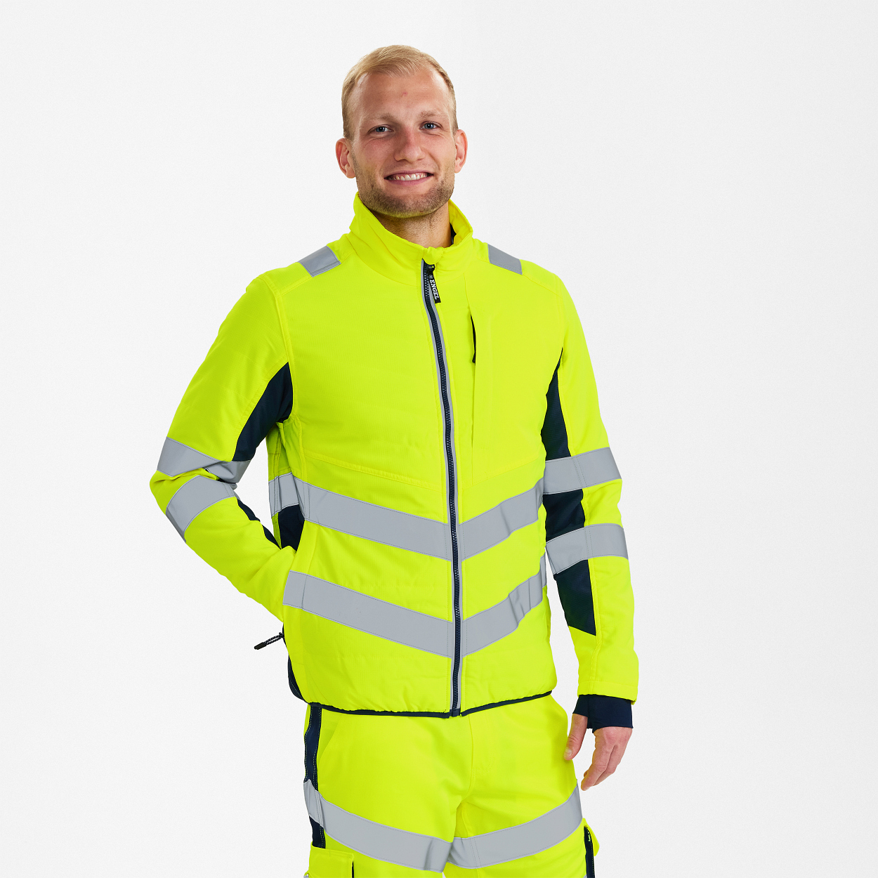 ENGEL Safety Stepp-Jacke in Gelb/Blue Ink, Größe XS
