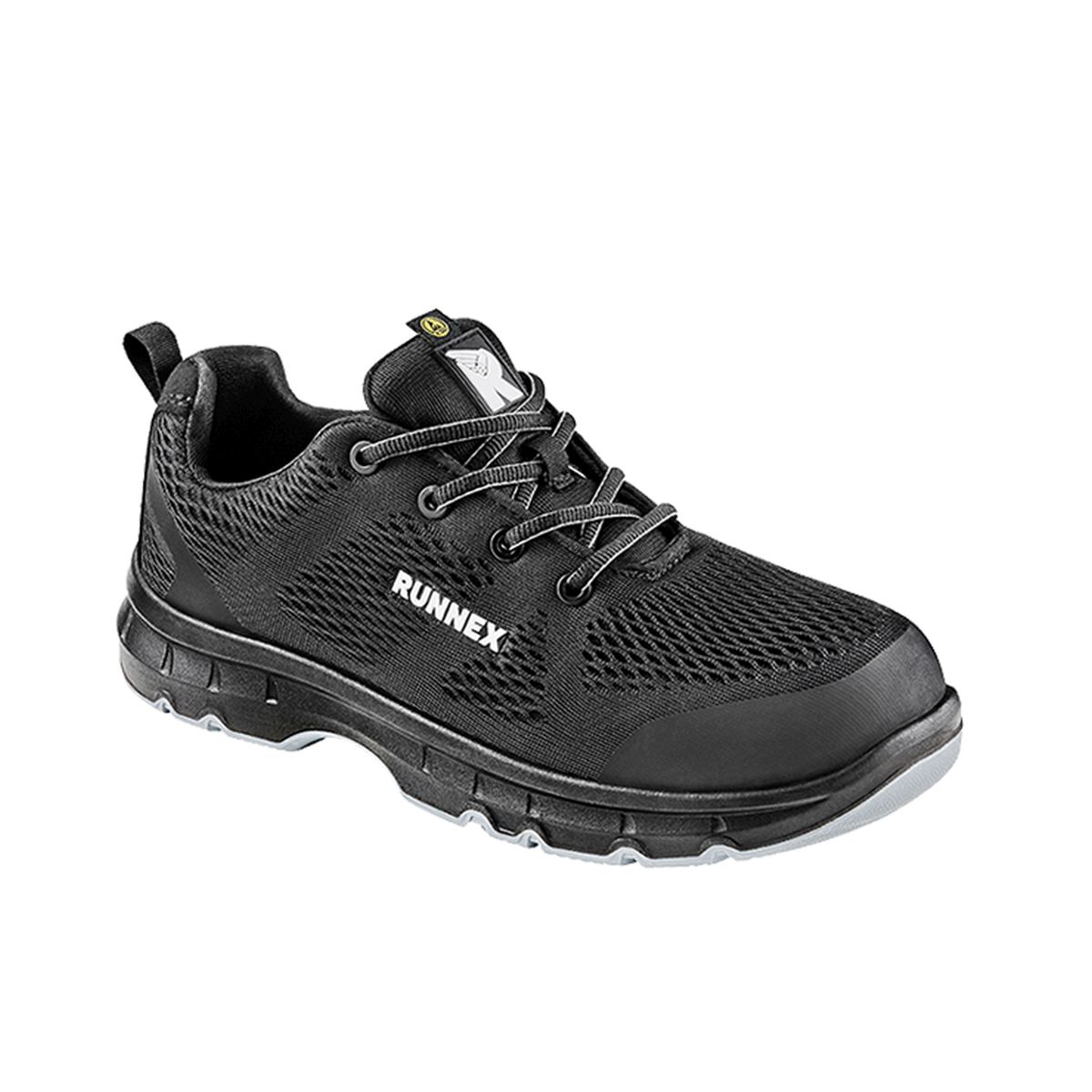 RUNNEX® S1 ESD-Sicherheitshalbschuhe FlexStar in Schwarz / Weiß, Gr. 48