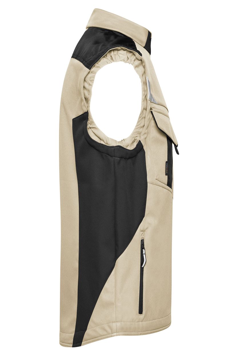 Workwear Softshell Vest - STRONG - "JN845" in Stone/Black, Größe 6XL - Daiber